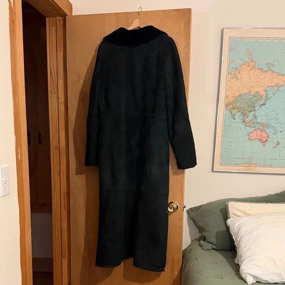 lambskin Cole Haan BLACK FULL LENGTH COAT - Picture 9 of 15